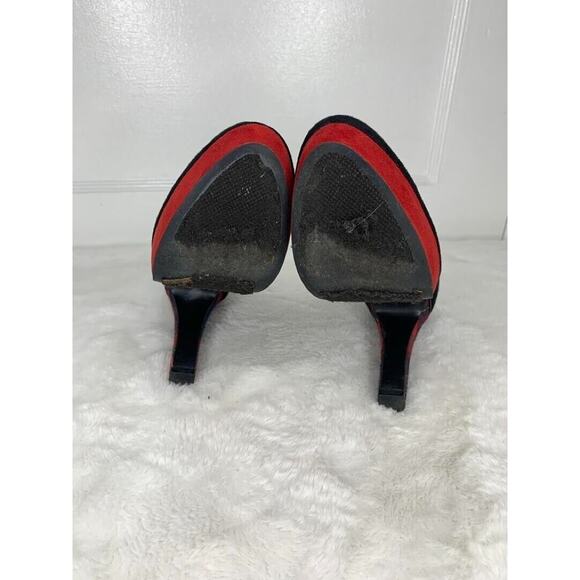 Call It Spring Black & Red Platform Heels With Tartan Accents Size 6 - Picture 8 of 8